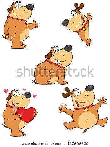 Drawing Of A Fat Dog Different Fat Dogs Cartoon Mascot Characters Collection Raster