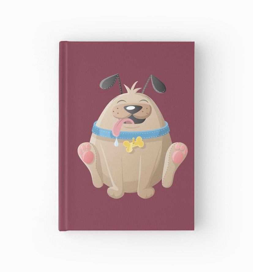 Drawing Of A Fat Dog Fat Round Cartoon Dog Hardcover Journal by Creaschon Pinterest