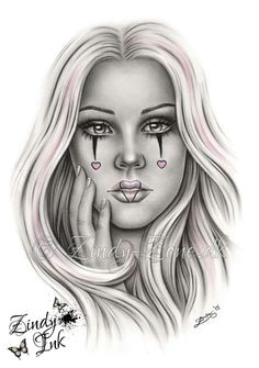 Drawing Of A Gangster Girl 140 Best Clown Girls Jesters Jokers Chicano Arte Images Clowns