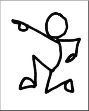 Drawing Of A Girl and Boy Dancing Clip Art Stick Guy Charge B W Stick Figure Illustration Art