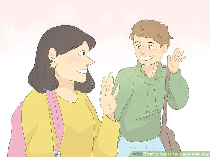 Drawing Of A Girl and Boy Talking How to Talk to Girls as A Teen Boy with Pictures Wikihow