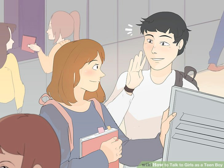 Drawing Of A Girl and Boy Talking How to Talk to Girls as A Teen Boy with Pictures Wikihow