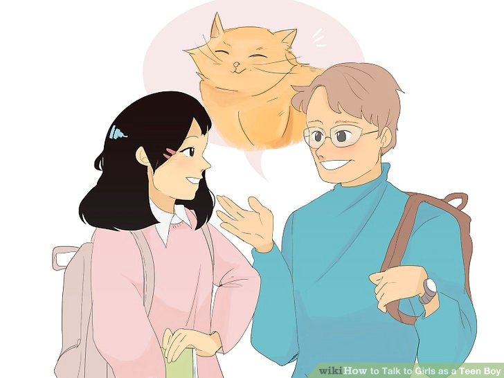 Drawing Of A Girl and Boy Talking How to Talk to Girls as A Teen Boy with Pictures Wikihow