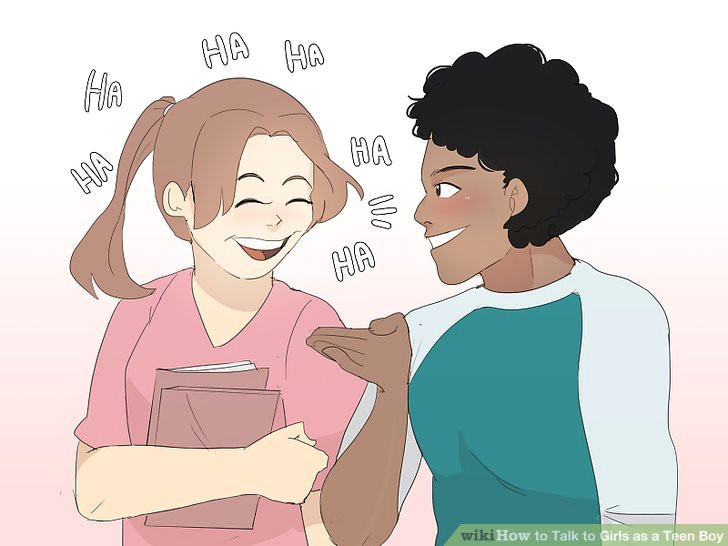 Drawing Of A Girl and Boy Talking How to Talk to Girls as A Teen Boy with Pictures Wikihow