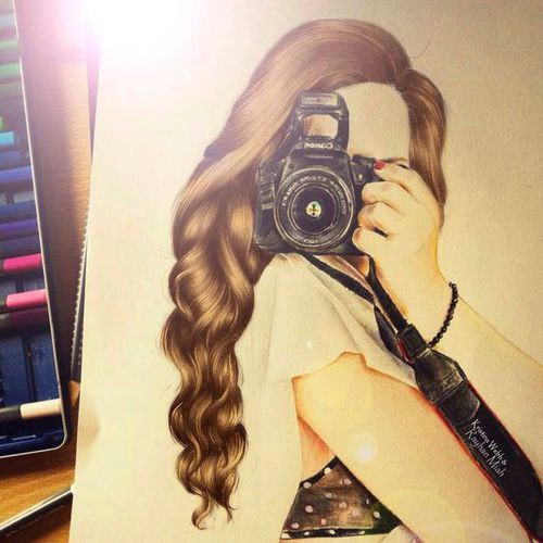 Drawing Of A Girl and Camera Girl Camera and Drawing Image Girls2 Pinterest Drawings Art