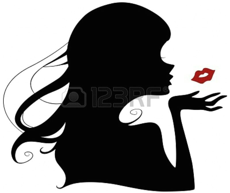 Drawing Of A Girl Blowing A Kiss Blow Kiss Girl Silhouet Template Stencil Great Mural Chalk Paint