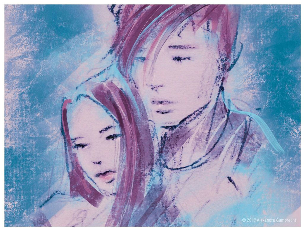 Drawing Of A Girl Coloured Boy and Girl Illustration by Alexandra Gumprecht Www