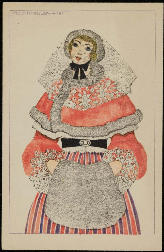 Drawing Of A Girl Covering Her Face Woman In A Red Dress with A Veil Covering Her Face Austrian Vienna
