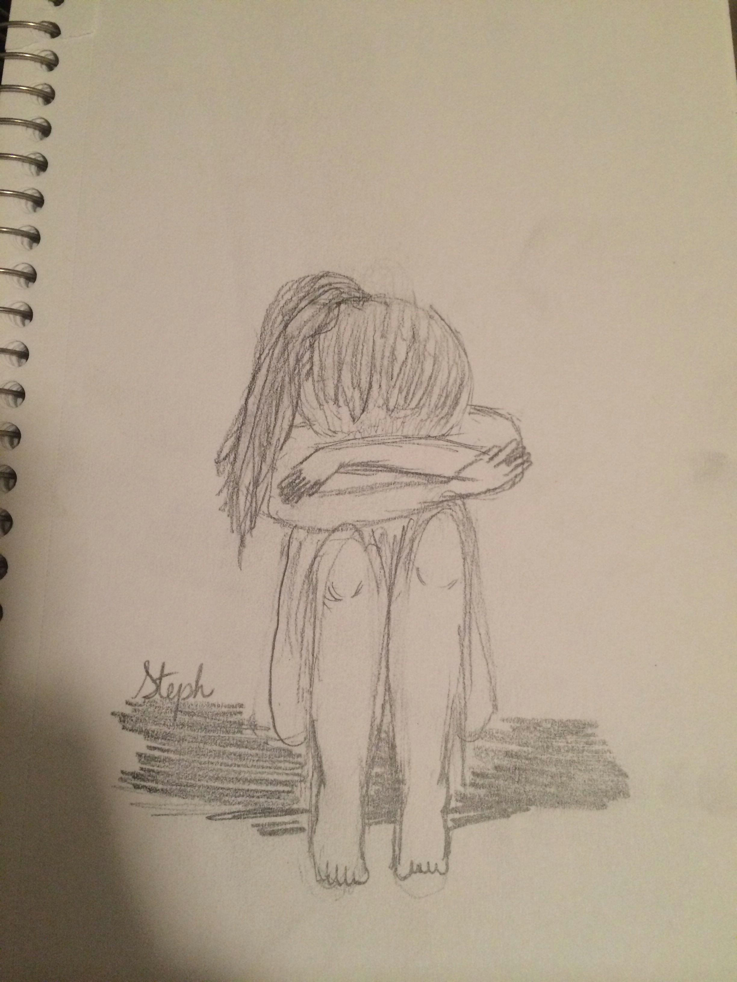 Drawing Of A Girl Crying Easy Easy and Beautiful Pencil Drawings Sad Girl Crying Drawing Sketch My