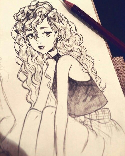 Drawing Of A Girl Curled Up Pin by Spirited toast On Anime Girl Pinterest Drawings Hair