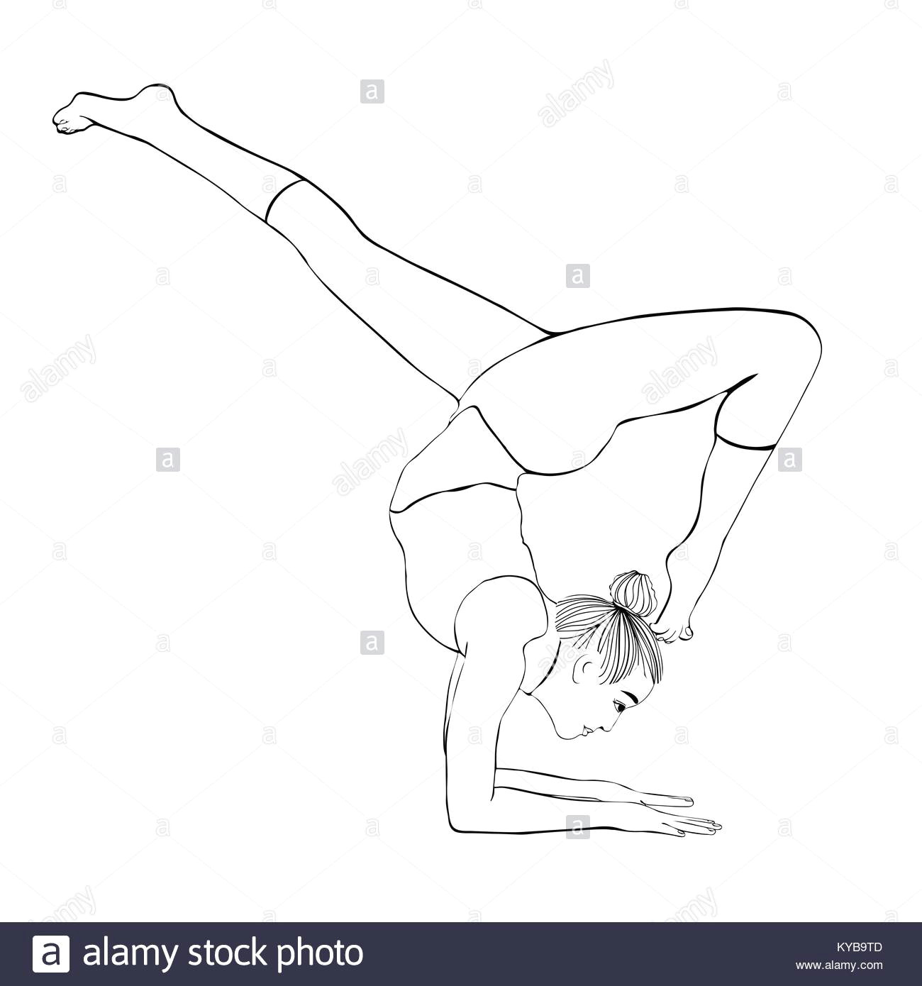 Drawing Of A Girl Doing A Handstand Indian Woman Silhouette Black and White Stock Photos Images Alamy