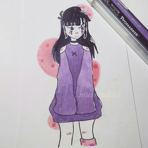 Drawing Of A Girl Doing Painting Pin Od Spooky Girl Na My Art W 2018 Art My Arts I Draw