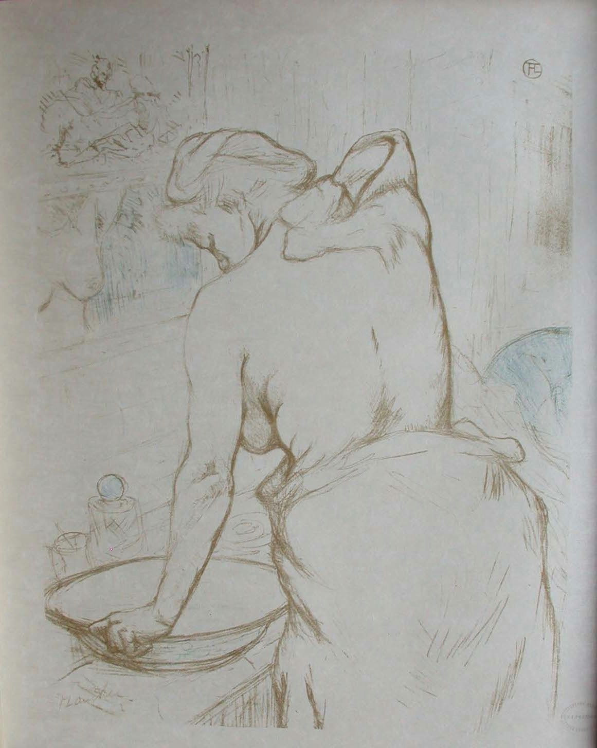 Drawing Of A Girl Drawing Herself Woman Washing Herself Elles Series Pierre Bonnard Henri De