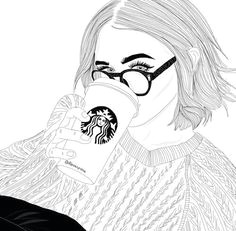 Drawing Of A Girl Drinking Starbucks 376 Best Starbucks Illust Images Sketches Starbucks Coffee