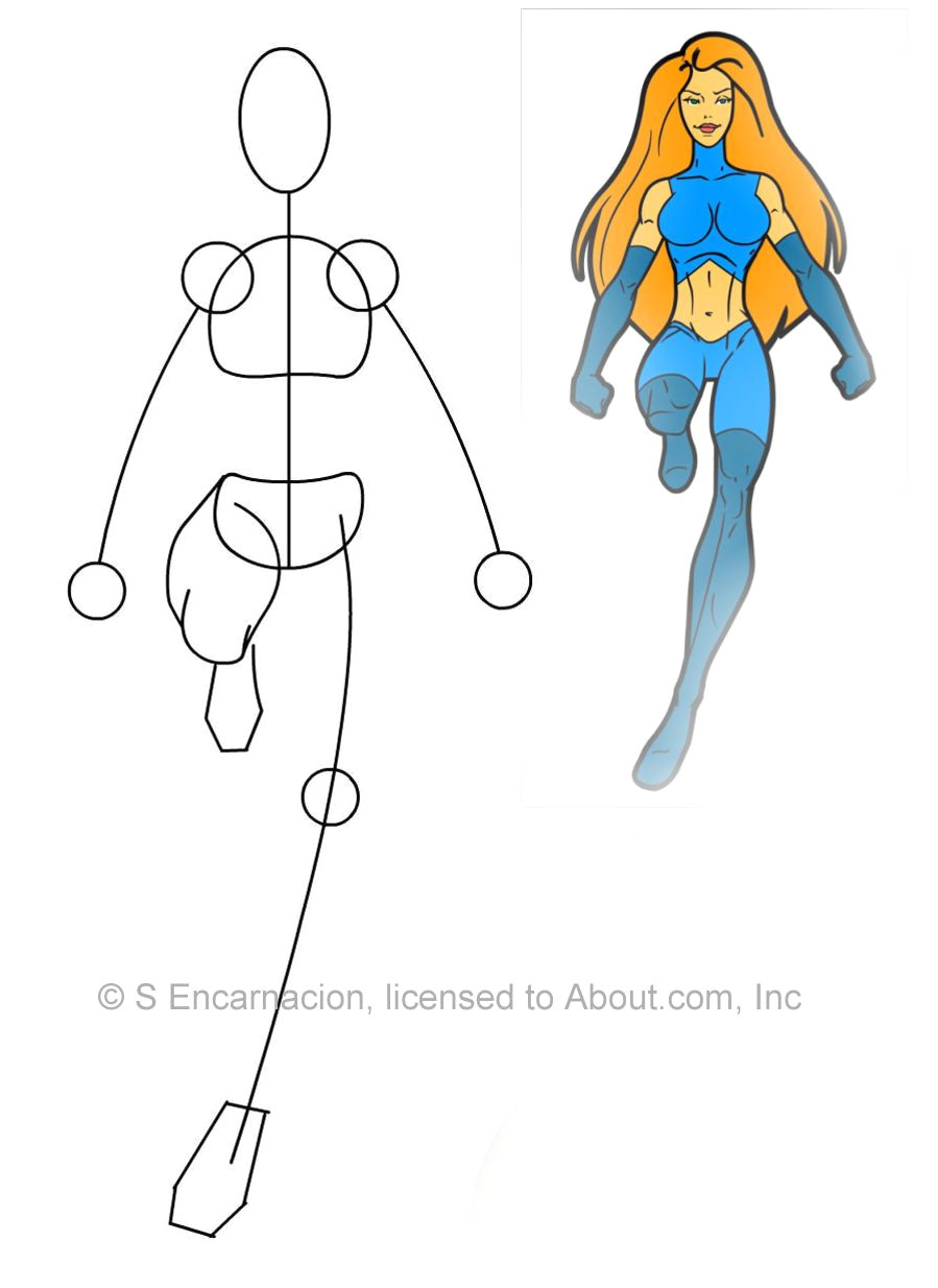 Drawing Of A Girl Easy Cartoon How to Draw A Female Superhero