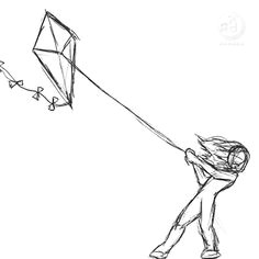 Drawing Of A Girl Flying A Kite Drawing Of Makar Sankranti Free Kite Coloring Pages Alltoys for