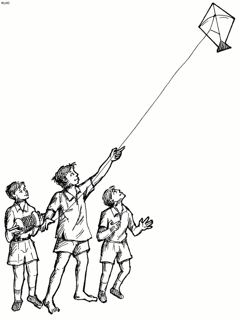 Drawing Of A Girl Flying A Kite Drawing Of Makar Sankranti Free Kite Coloring Pages Alltoys for