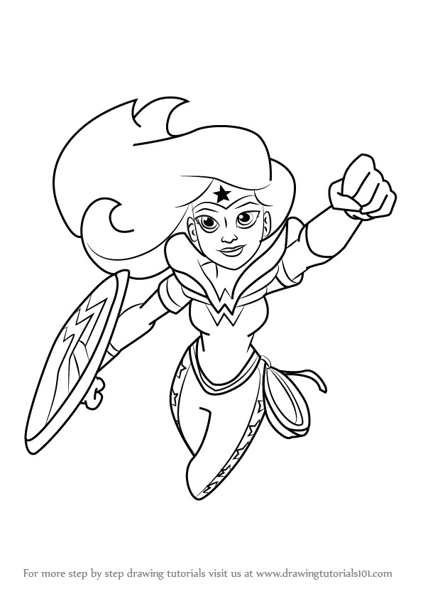 Drawing Of A Girl for Kid Learn How to Draw Wonder Woman From Dc Super Hero Girls Dc Super