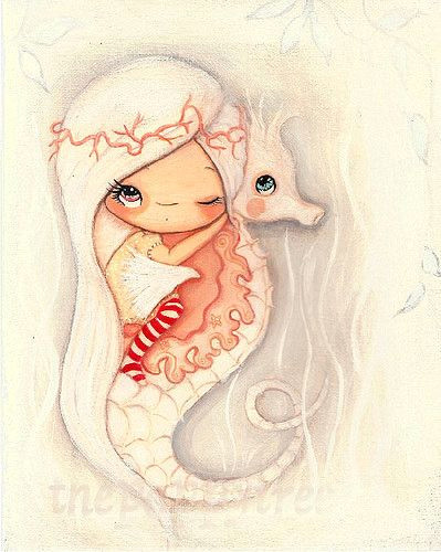 Drawing Of A Girl for Nursery Untitled Cute Illustrations Art Seahorse Art Mermaid Art