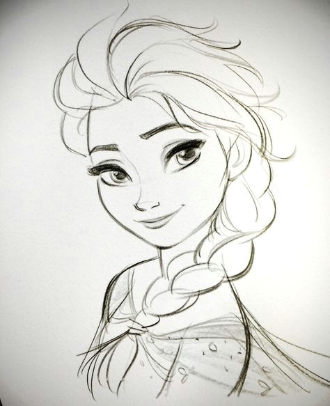Drawing Of A Girl From Behind Elsa Anna Jin Kim Mehr Frozen Drawings Art Und Disney Drawings