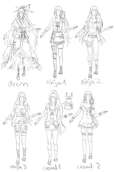 Drawing Of A Girl Full Body with Clothes Inspiration Clothing Manga Art Drawing Anime Girl Woman Ninja