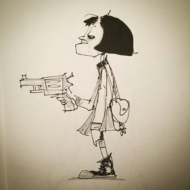 Drawing Of A Girl Holding A Gun Daily Doodle It S A Girl with A Gun In Case You Re Blind and You