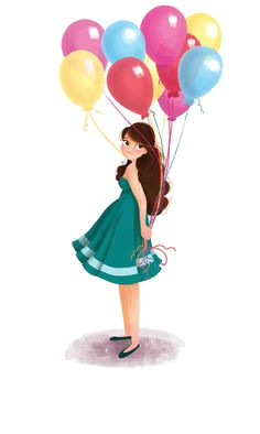 Drawing Of A Girl Holding Balloons 7 Best Girl Holding Balloons Images Girl Holding Balloons Balloon