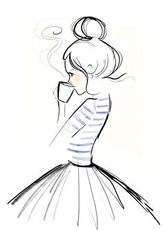 Drawing Of A Girl In A Blue Dress Drawing Side Profile Girl Sketch Inspiration Drawings Art Art