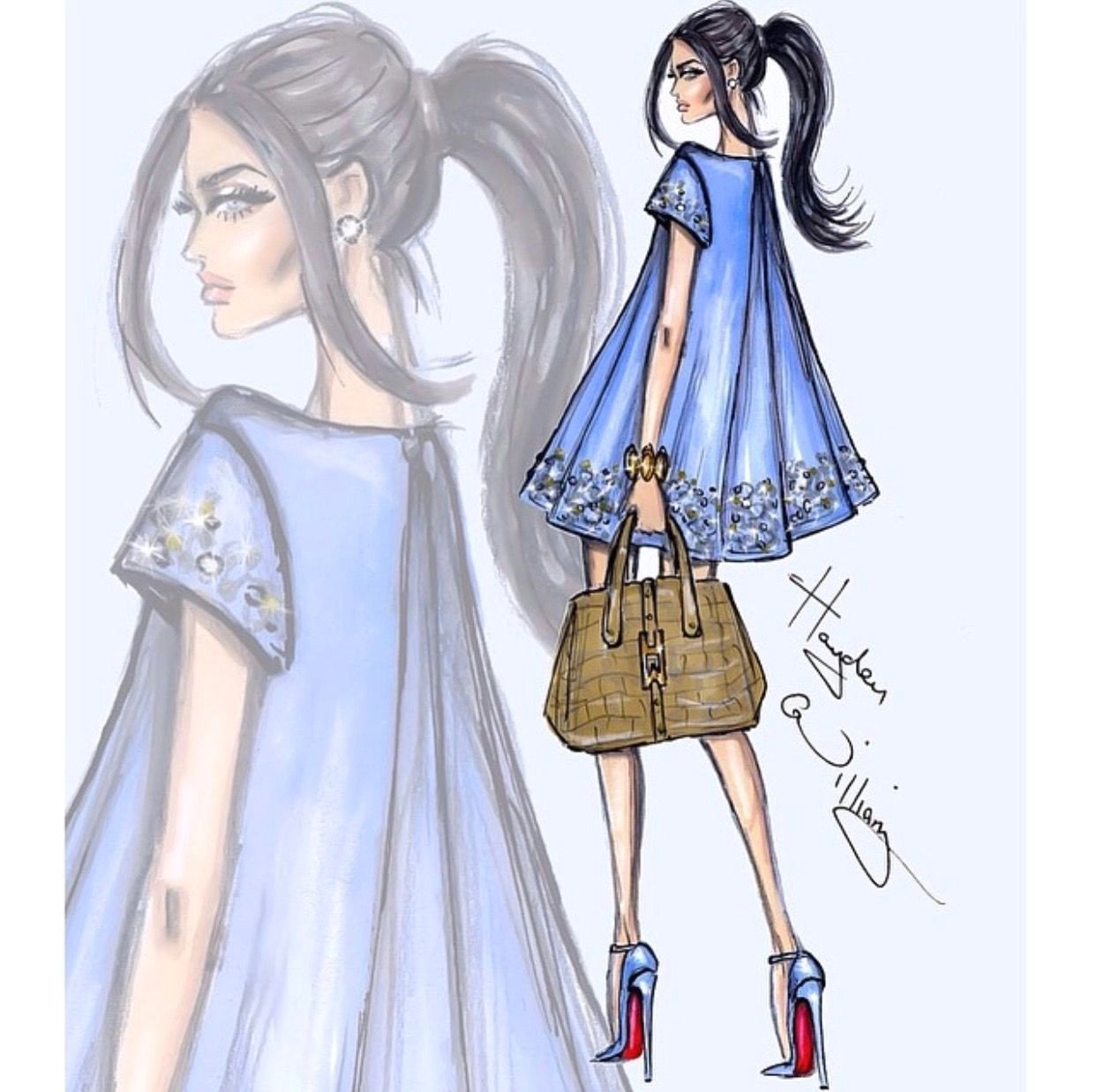 Drawing Of A Girl In A Blue Dress Hayden Williams Blue Pearl Hayden Williams Pinterest Hayden