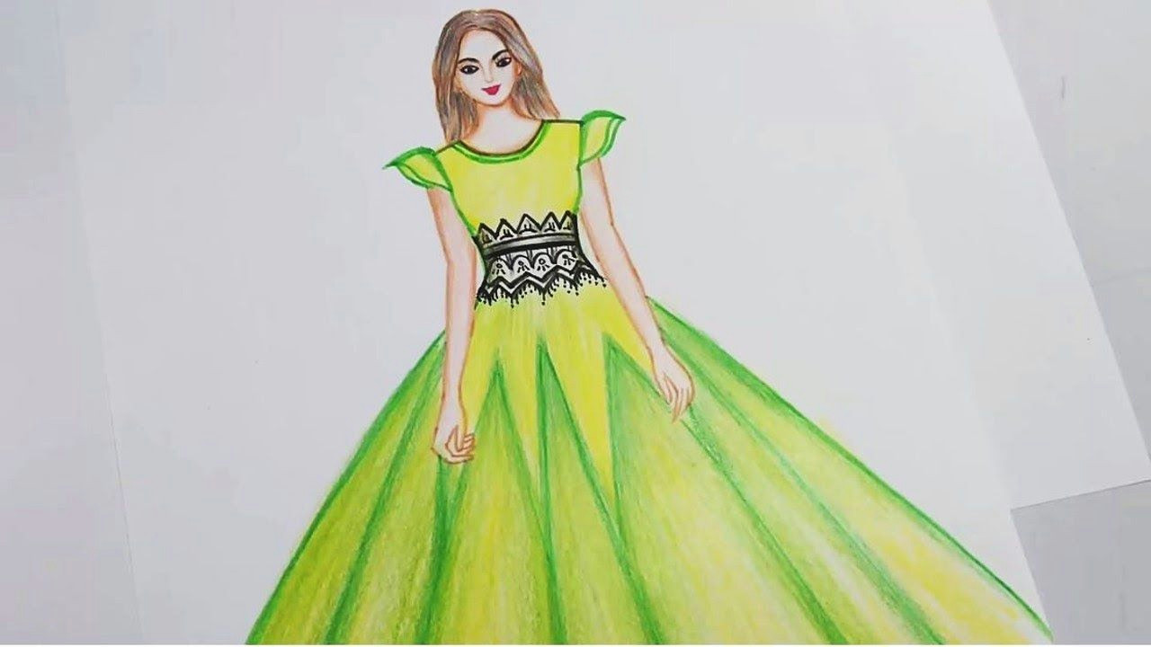 Drawing Of A Girl In A Dress Easy Easy Drawings How to Draw A Beautiful Dress Cam Styles Easy