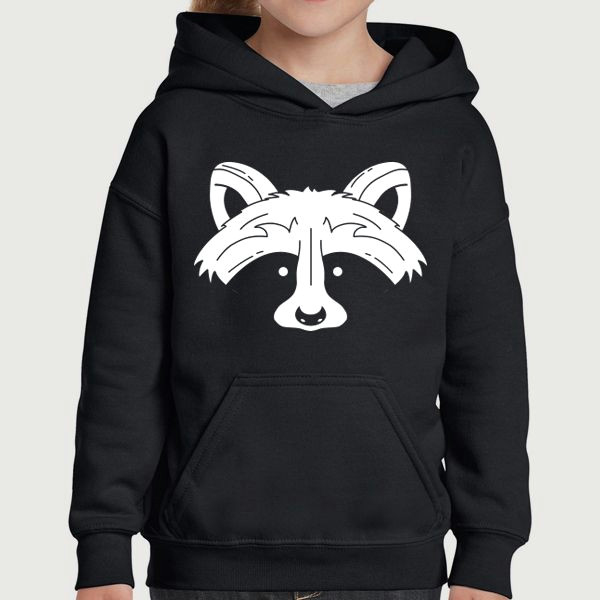 Drawing Of A Girl In A Hoodie Raccoon Pullover Hoodie Quote Slogan Illustration Personalised