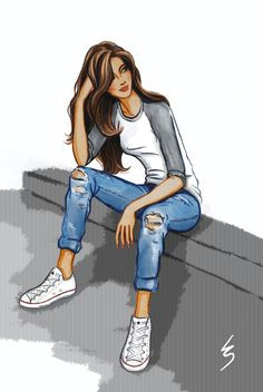 Drawing Of A Girl In Jeans 208 Best forever In Blue Jeans Illustration Images In 2019