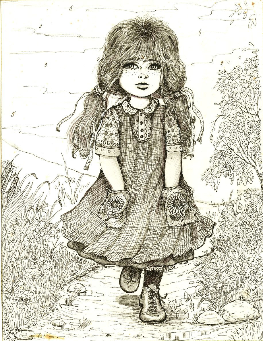 Drawing Of A Girl In Rain Girl by Pilar Childrens Illustration by Pilar Agrelo Pinterest