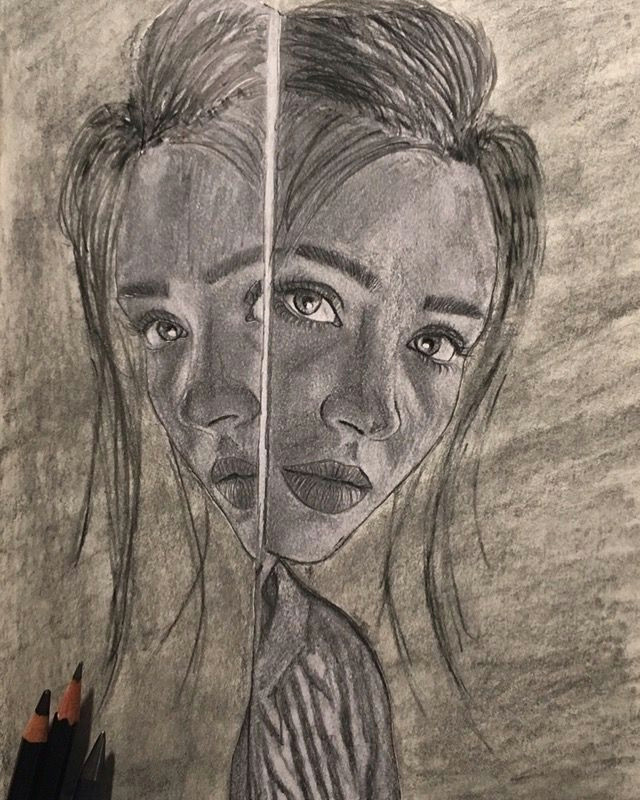 Drawing Of A Girl In the Mirror Girl In the Mirror My Drawings Pinterest My Drawings Drawings