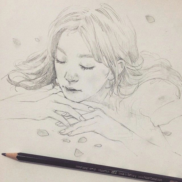 Drawing Of A Girl Laying In Bed Instagram Post by Eesezin Pencilballad Pinterest Sketches