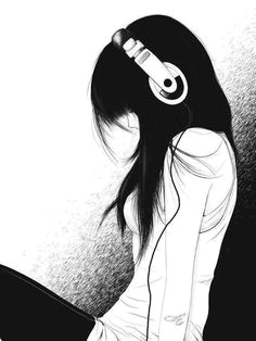 Drawing Of A Girl Listening to Music 194 Best Listening to Music Images Illustrations Doodles Drawings