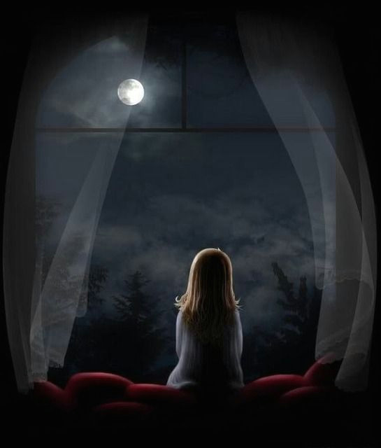 Drawing Of A Girl Looking at the Moon Little Girl Looking Out Window at Moon From My Window Little