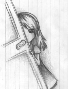 Drawing Of A Girl Looking Away Girl Looking Out Of Window Drawings In 2019 Pencil Drawings