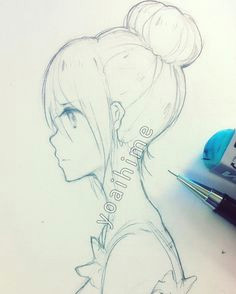 Drawing Of A Girl Looking Back Anime Girl Drawing Side View Faces Drawi