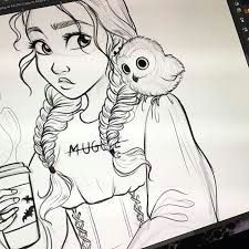 Drawing Of A Girl Looking Up Image Result for Cute Drawing Of Ray Looking at A Porg 3