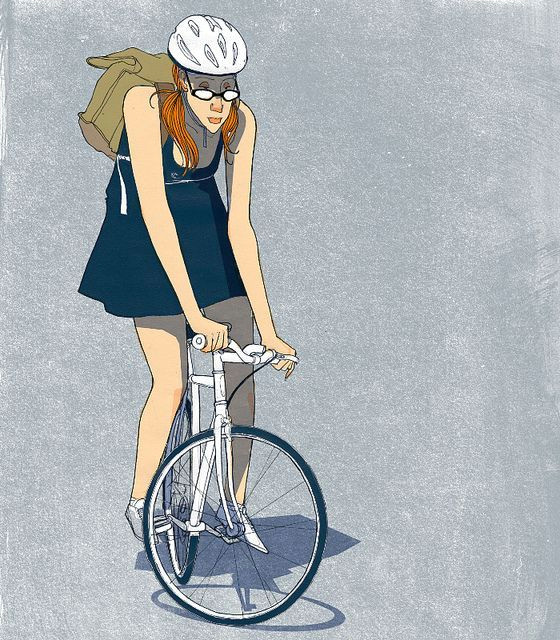 Drawing Of A Girl On A Bike Girl On Bike by Conjunto Universo Bikingillustration Motorcycle