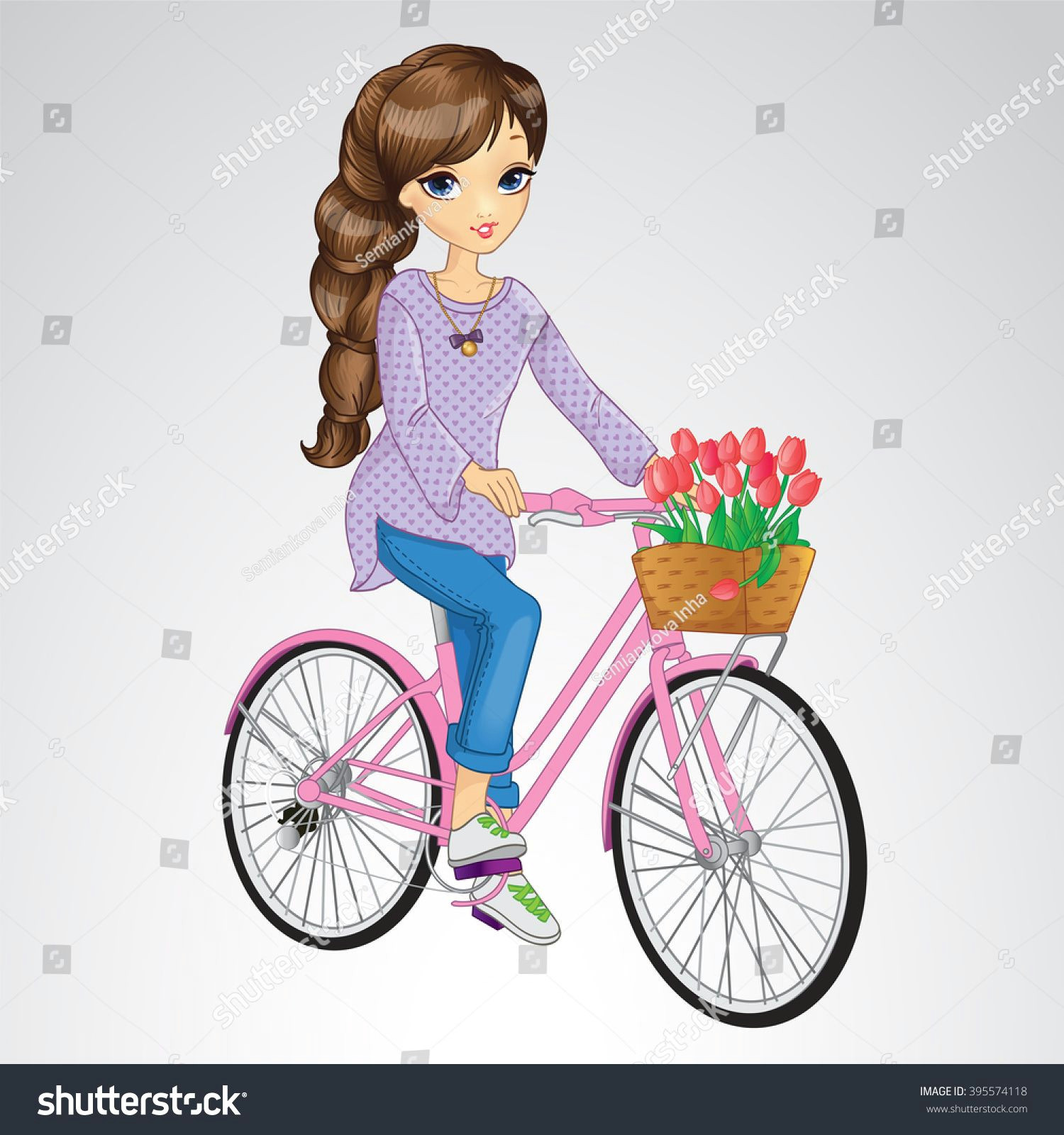 Drawing Of A Girl On A Bike Girl Riding On Pink Bicycle Cycle Shahi Swari Pinterest