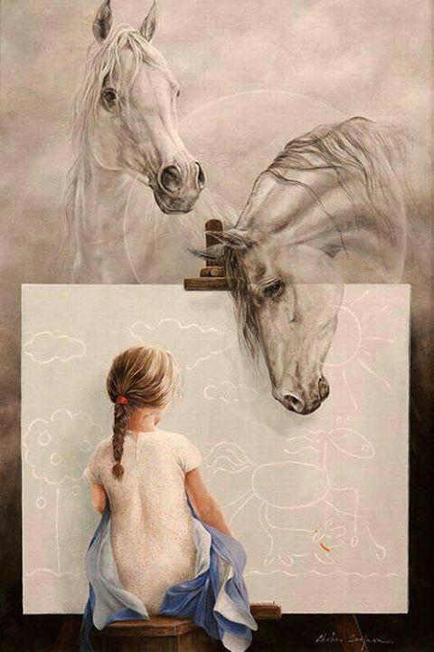 Drawing Of A Girl On A Horse Paintings by Chelin Sanjuan Art Stuff Pinterest Art Artist