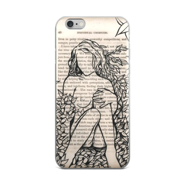 Drawing Of A Girl On Her Phone Woman and Her Needs iPhone 5 5s Se 6 6s 6 6s Plus Case Nikki D May