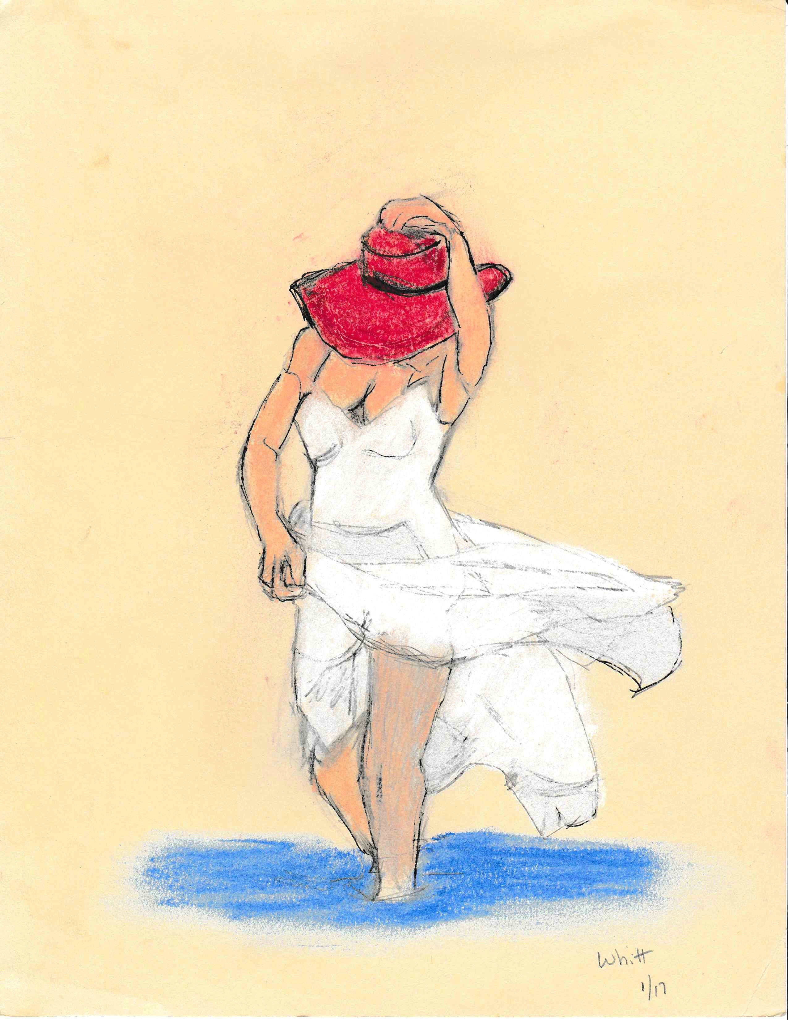 Drawing Of A Girl On the Beach 404 A Day at the Beach Redo Art by Timothy B Whitt Art