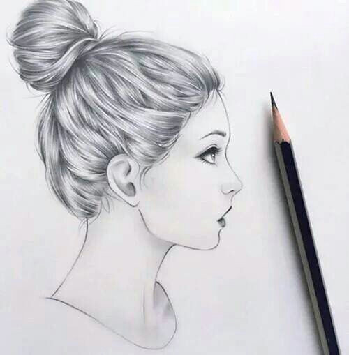 Drawing Of A Girl On the Side Image Result for Sketch Of Long Hair with Bow A No Her Drawings