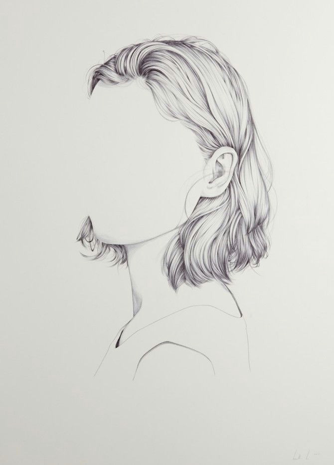 Drawing Of A Girl On the Side Portraits with Missing Faces by Henrietta Harris Ignant Pretty