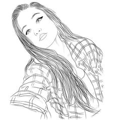 Drawing Of A Girl Outline 137 Best Tumblr Girl Outlines Images