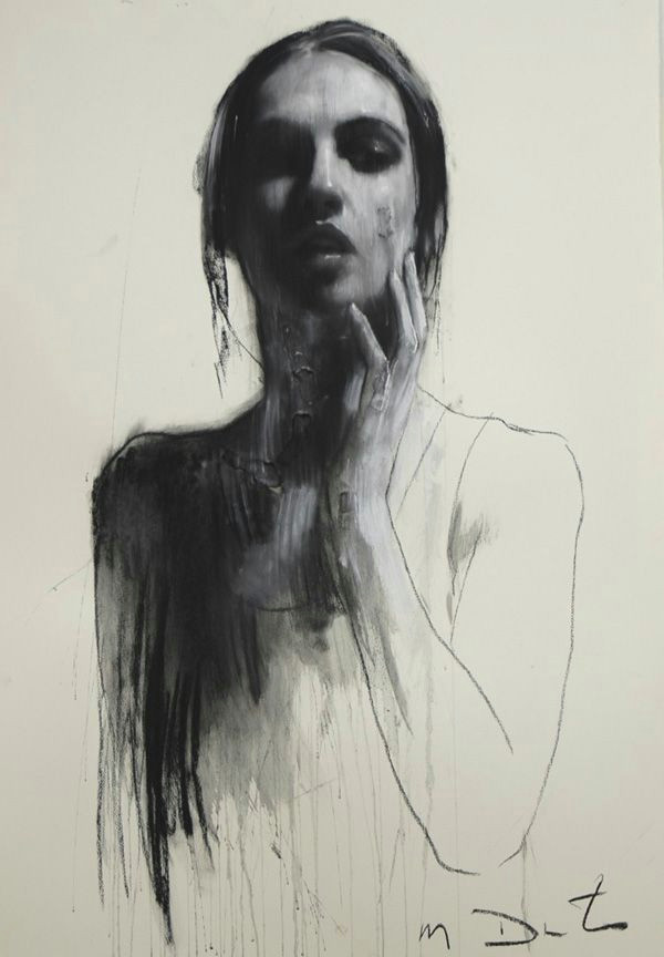 Drawing Of A Girl Painting Melancholic Paintings and Drawings by Mark Demsteader Artsy Fartsy