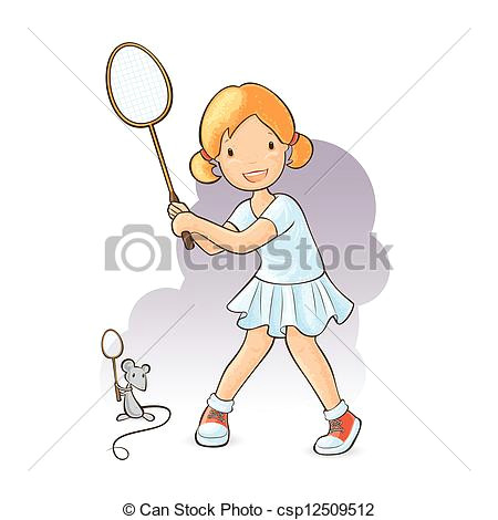Drawing Of A Girl Playing Badminton Badminton Girl Clip Art and Stock Illustrations 445 Badminton Girl